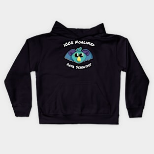 100% Koalified Data Scientist | Koala Dusk Black Kids Hoodie